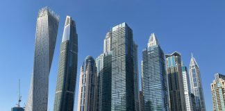 Veduta di grattacieli di Dubai